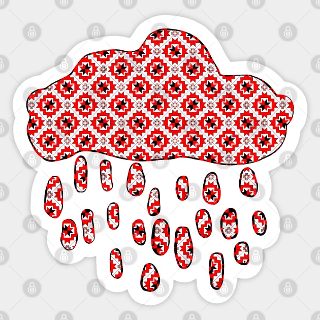 Belarusian pattern. A cloud. Sticker by Sitenkova